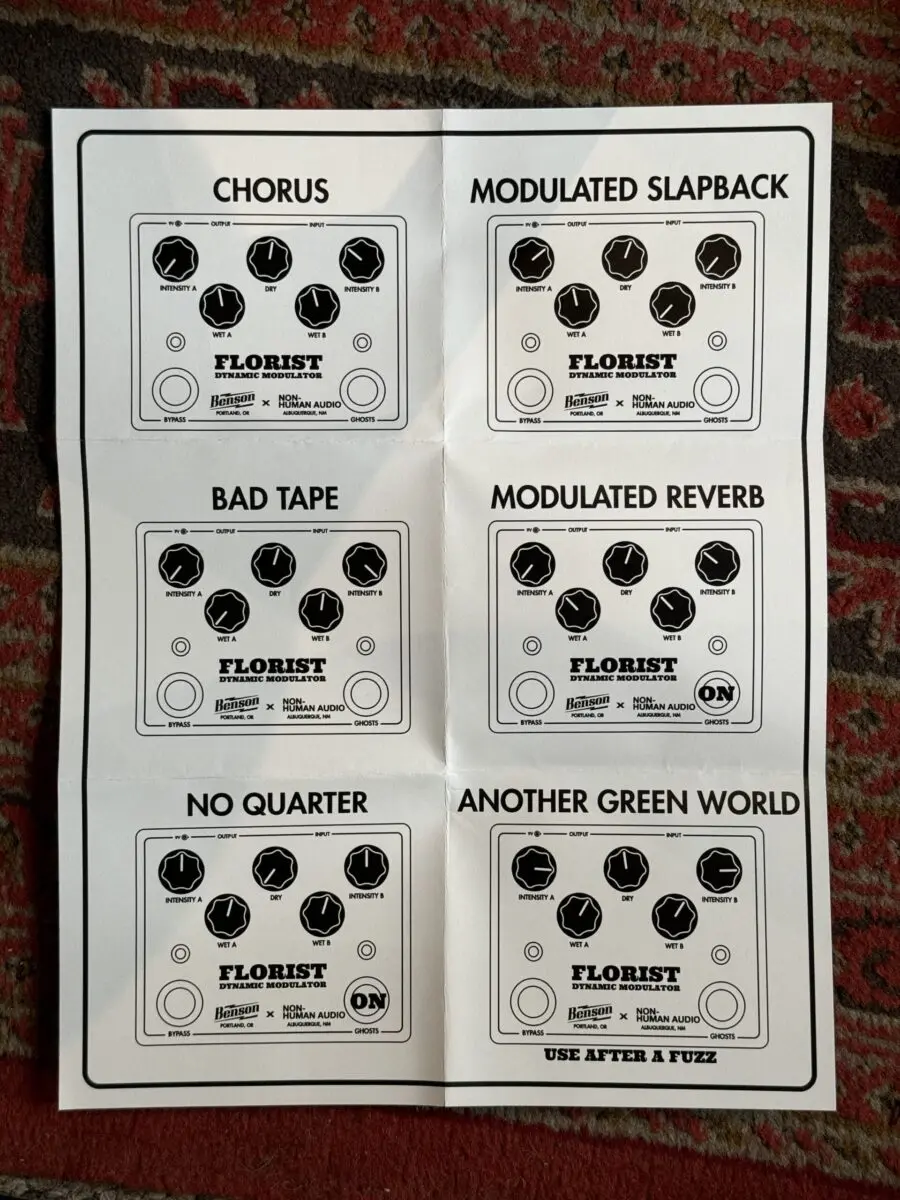 Benson Amps x Non-Human Audio FLORIST 【公式通販】